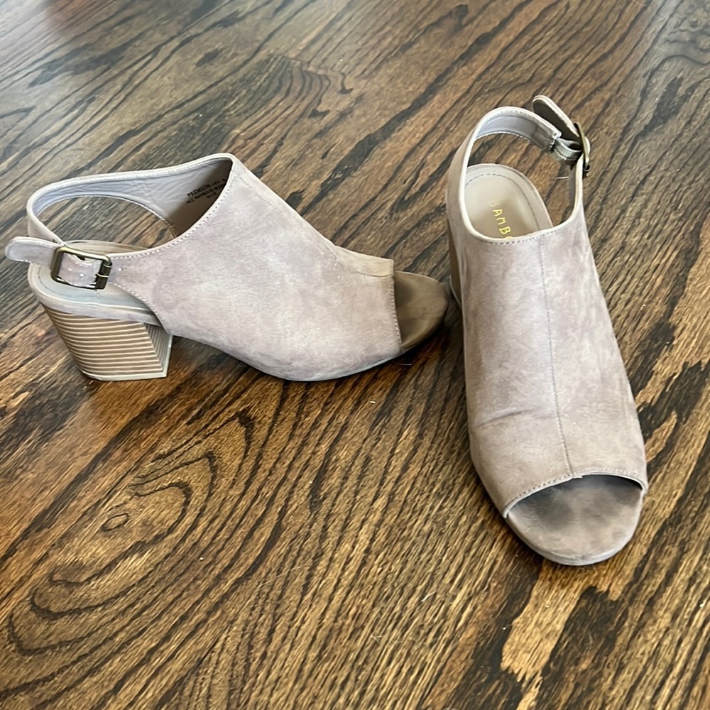COPY - Bamboo peep toe block heels